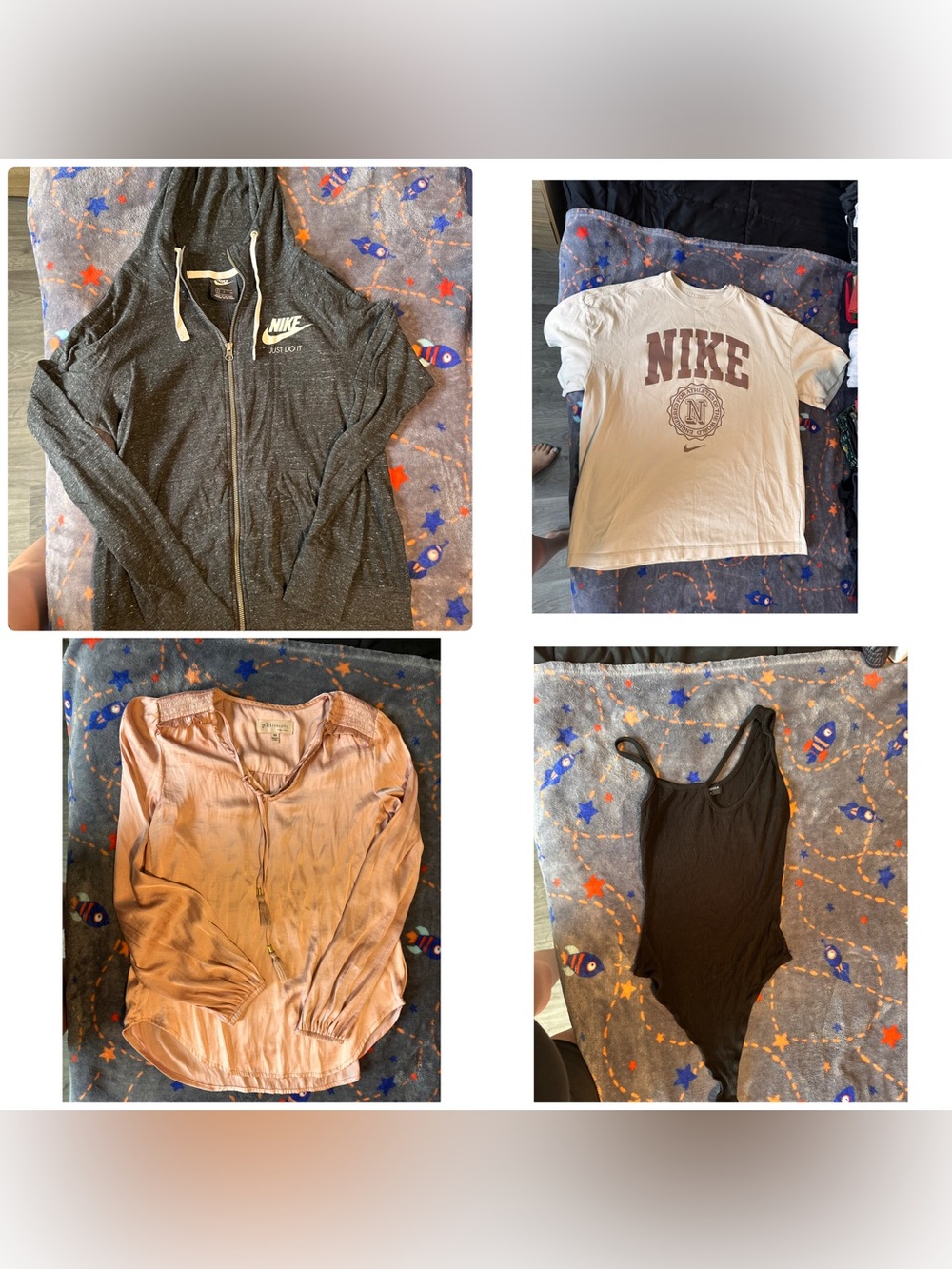 Womens Small XS Lot 4pc Nike Graphic Tee Sweater Naked Wardrobe Bodysuit Philoso